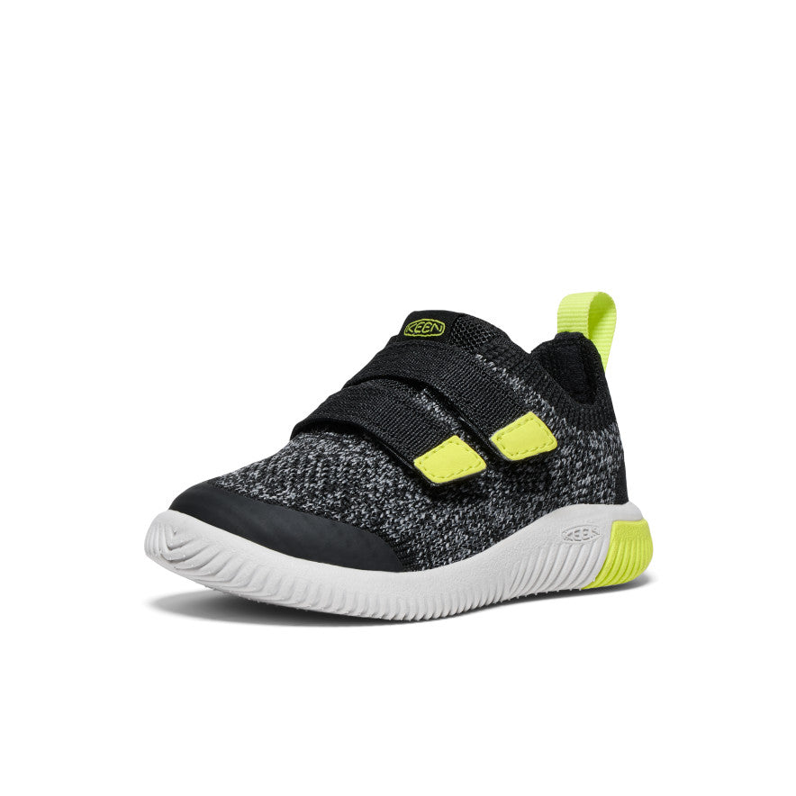 Kūdikio megzti bateliai su dvigubu dirželiu „KNX Knit Double Strap“ Black/Evening Primrose