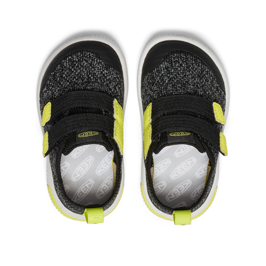 Kūdikio megzti bateliai su dvigubu dirželiu „KNX Knit Double Strap“ Black/Evening Primrose