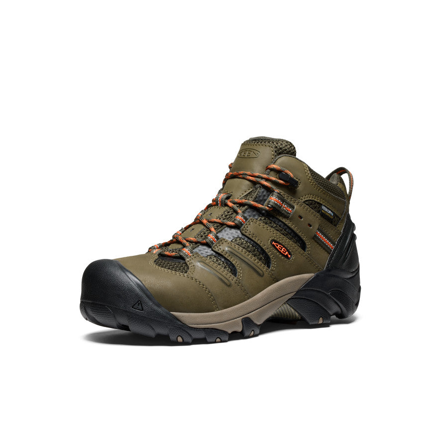 Men's Lansing Mid Waterproof (Steel Toe) Dark Olive/Black