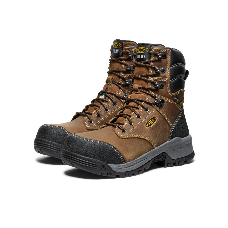 Women's CSA Evanston 8" Waterproof Boot (Carbon Toe) Bison/Black - Image 2