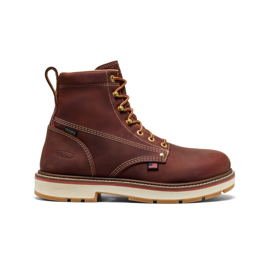Men's Liberty 6" Waterproof 90° Heel Boot (Soft Toe) Bombay Brown/Gum - Image 1