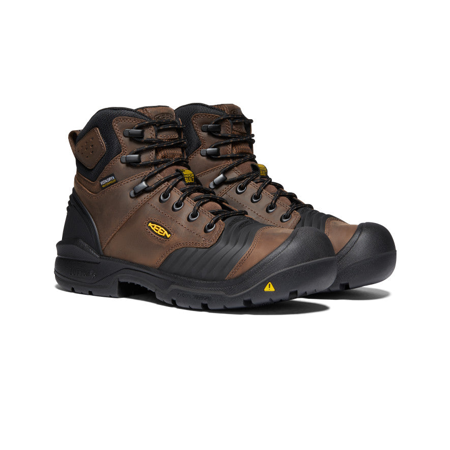 Men's Portland 6" Waterproof Boot (Carbon Toe) Dark Earth/Black - Image 2