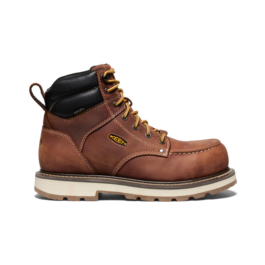 Men's Cincinnati 6" Waterproof 90° Heel Boot (Carbon Toe) Tuscan Red/Sandshell