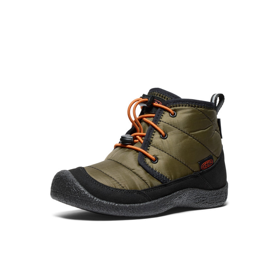 Big Kids' Howser II Waterproof Chukka Dark Olive/Gold Flame - Image 3
