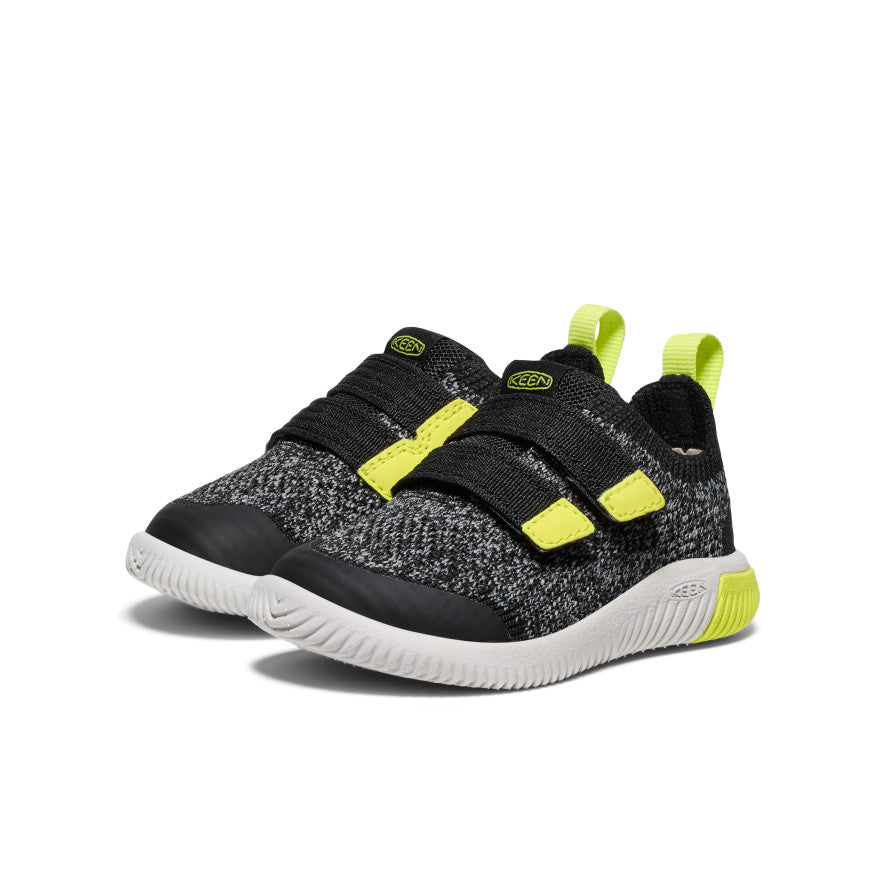 Kūdikio megzti bateliai su dvigubu dirželiu „KNX Knit Double Strap“ Black/Evening Primrose