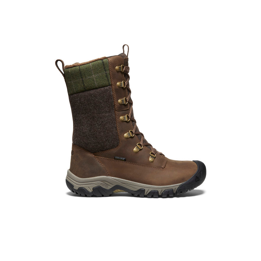 Moteriški batai „Greta Tall Waterproof“ Dark Earth/Green Plaid
