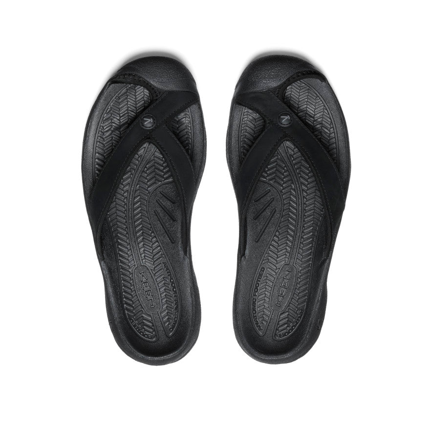 Moteriškos odinės šlepetės „Waimea“ Black/Black - Paveikslėlis 4