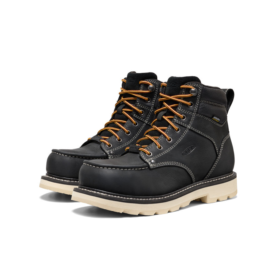 Men's Cincinnati 6" Waterproof 90° Heel Boot (Carbon Toe) Black/Sandshell