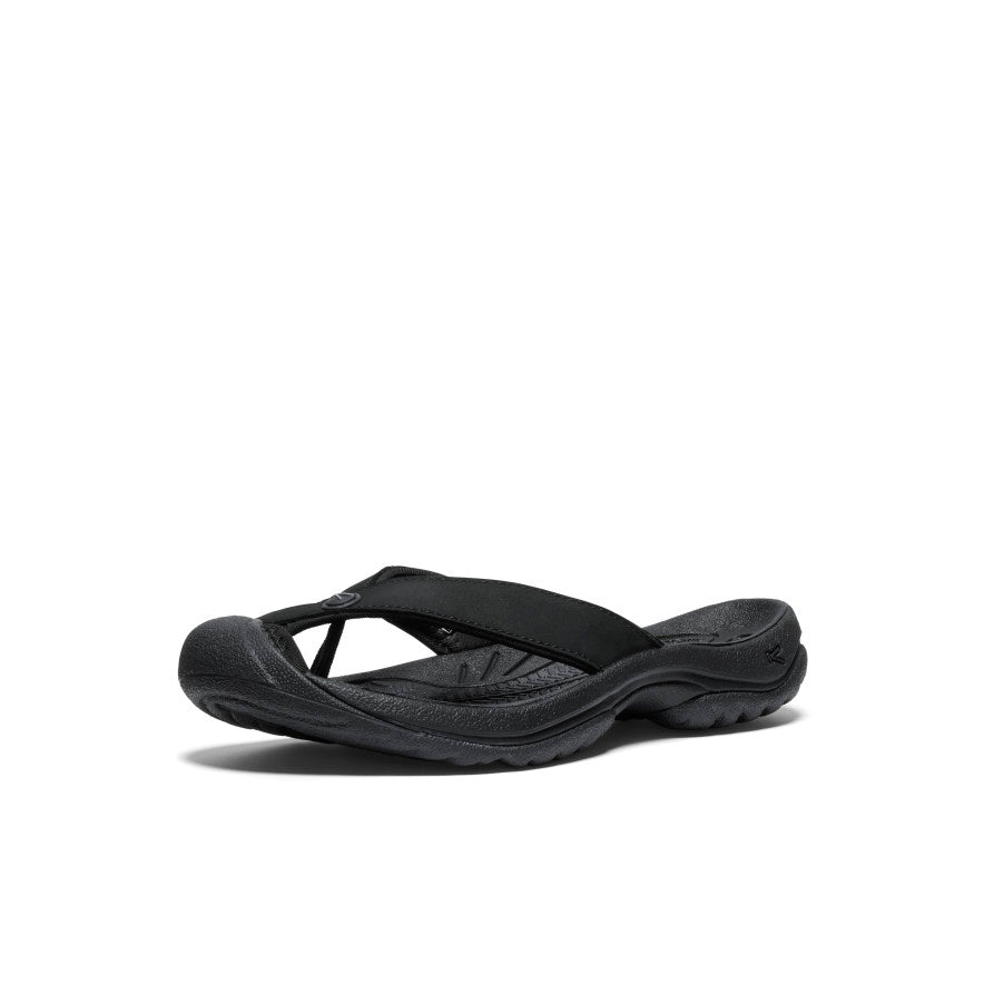 Moteriškos odinės šlepetės „Waimea“ Black/Black - Paveikslėlis 3