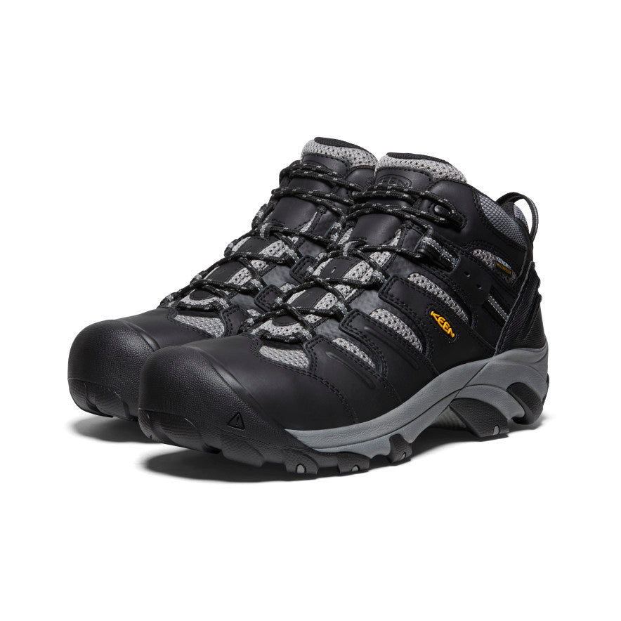 Men's Lansing Mid Waterproof (Steel Toe) Black/Steel Grey