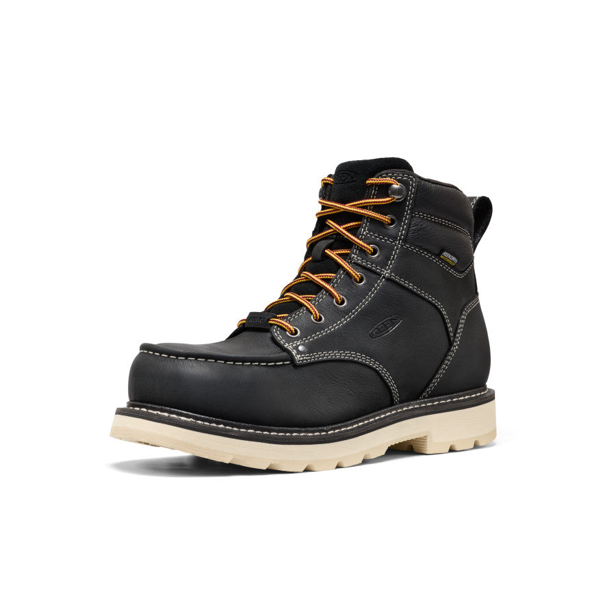 Men's Cincinnati 6" Waterproof 90° Heel Boot (Carbon Toe) Black/Sandshell