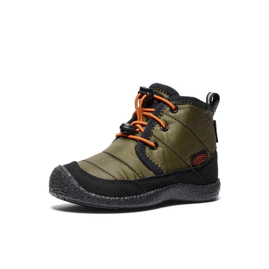 Little Kids' Howser II Waterproof Chukka Dark Olive/Gold Flame - Image 3
