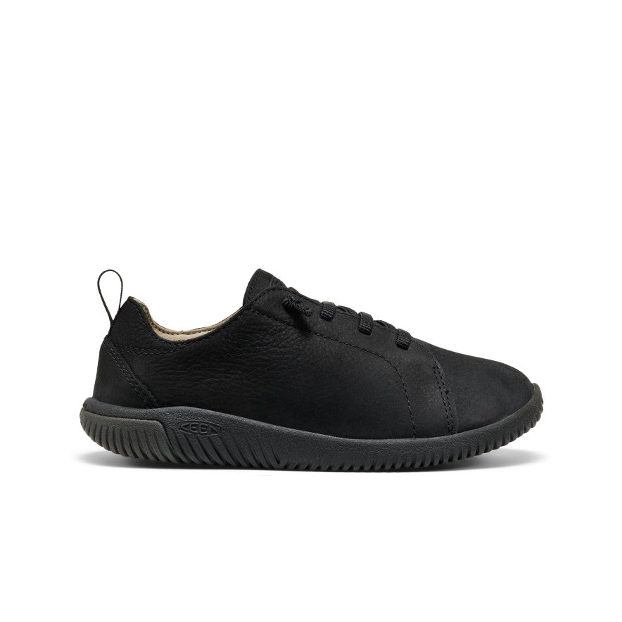 Big Kids' KNX Leather Sneaker Triple Black - Image 1