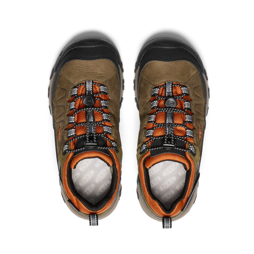 Big Kids' Targhee IV Waterproof Hiking Shoe Dark Olive/Gold Flame - Image 4