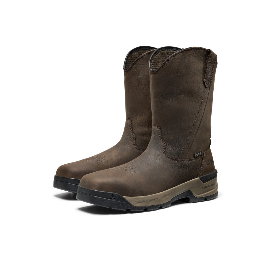 Vyriški plokščiapadžiai užsegami neperšlampami darbiniai batai (su anglies pluošto nosimi) Dark Brown/Black
