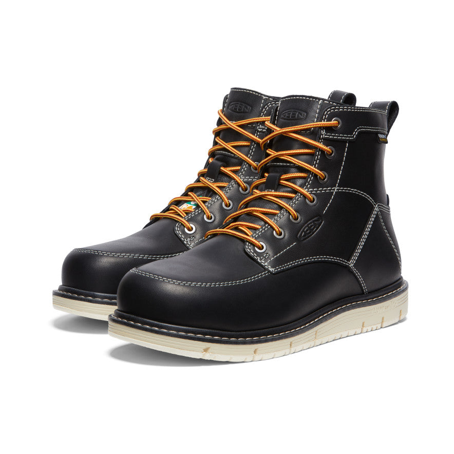 Men's CSA San Jose 6" Waterproof Boot (Aluminum Toe) Black/Off White - Image 2
