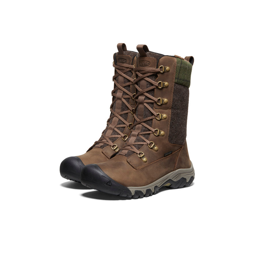 Moteriški batai „Greta Tall Waterproof“ Dark Earth/Green Plaid