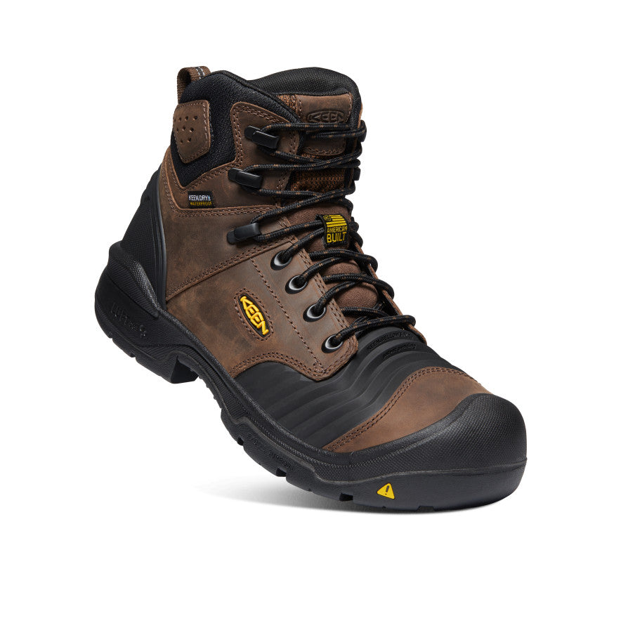 Men's Portland 6" Waterproof Boot (Carbon Toe) Dark Earth/Black - Image 3