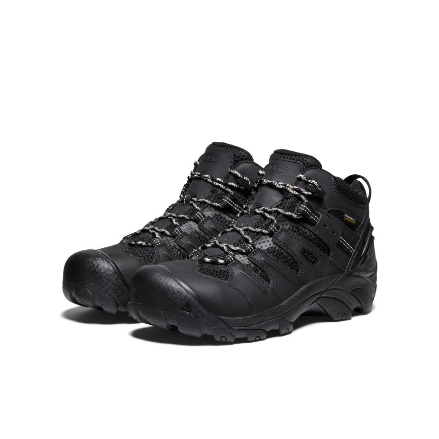 Men's Lansing Mid Waterproof (Steel Toe) Black/Black