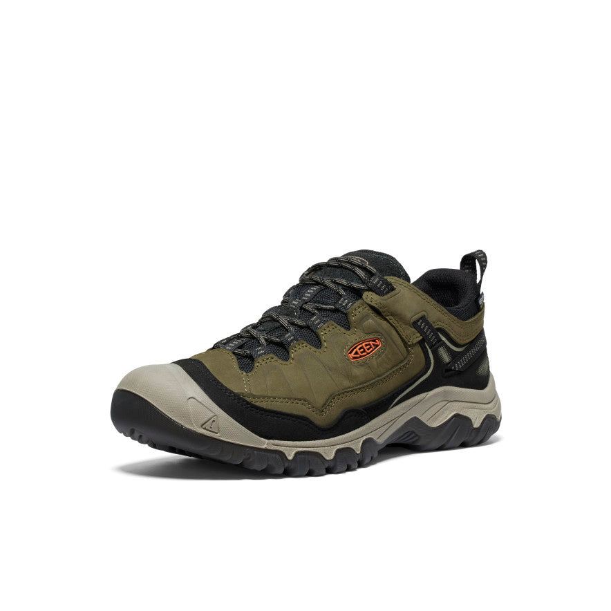 Men's Targhee IV Wide Waterproof Hiking Shoe Dark Olive/Gold Flame